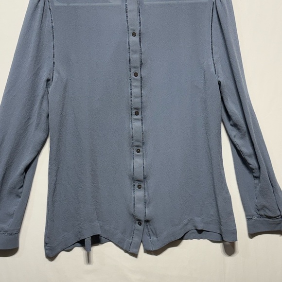 Ann Taylor Slate Blue Blouse with Tie-Front - Picture 2 of 7